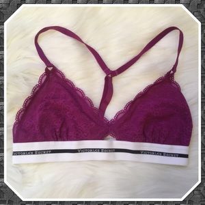 Victoria's Secret Fuchsia Lace Bralette - Small